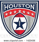 Vector Clip Art of Retro Super Bowl 51 Houston, TX Themed Football Shield Design by Patrimonio
