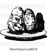 Vector Clip Art of Retro Sweet Potato Couple by Prawny Vintage