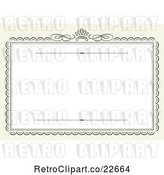 Vector Clip Art of Retro Swirl Frame Wedding Invitation with a Crown and Copyspace by BestVector