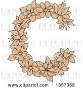 Vector Clip Art of Retro Tan Floral Letter C Design by Vector Tradition SM