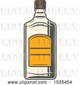 Vector Clip Art of Retro Tequila Bottle, in Style by Vector Tradition SM