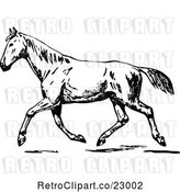 Vector Clip Art of Retro Trotting Horse by Prawny Vintage