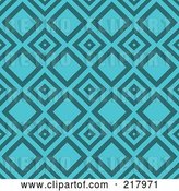 Vector Clip Art of Retro Turquoise Diamond Pattern Background by KJ Pargeter