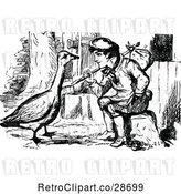 Vector Clip Art of Retro Vagrant Boy and Goose by Prawny Vintage