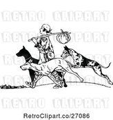 Vector Clip Art of Retro Vagrant Guy and Dogs by Prawny Vintage
