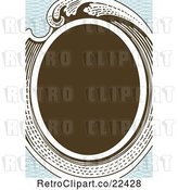 Vector Clip Art of Retro Victorian Oval Frame on Blue by BestVector