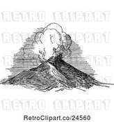 Vector Clip Art of Retro Volcano by Prawny Vintage
