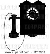 Vector Clip Art of Retro Wall Mounted Phone by Vector Tradition SM