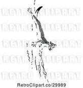 Vector Clip Art of Retro Weasel on a Tree Trunk by Prawny Vintage