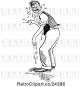Vector Clip Art of Retro Wet Guy by Prawny Vintage