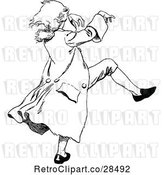 Vector Clip Art of Retro Wig Guy Walking like a Zombie by Prawny Vintage