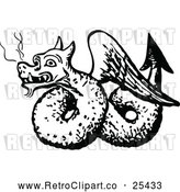 Vector Clip Art of Retro Winged Dragon by Prawny Vintage