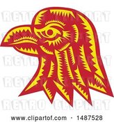 Vector Clip Art of Retro Woodcut Eagle Head in Profile by Patrimonio