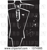Vector Clip Art of Retro Woodcut Guy in a Zoot Suit by Xunantunich