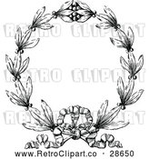 Vector Clip Art of Retro Wreath and Bow by Prawny Vintage