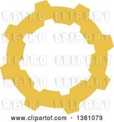 Vector Clip Art of Retro Yellow Steampunk Gear Cog Wheel by BNP Design Studio