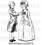 Vector Clip Art of Retro Young Guy Proposing to a Lady by Prawny Vintage