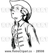 Vector Clip Art of Retro Young Man Looking up by Prawny Vintage