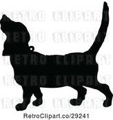 Vector Clip Art of Silhouetted Howling Dog by Prawny Vintage