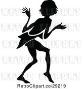 Vector Clip Art of Silhouetted Sneaky Boy by Prawny Vintage