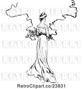 Vector Clip Art of Sketched Lady by Prawny Vintage