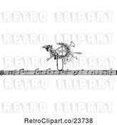 Vector Clip Art of Sketched Music Staff and Instrument by Prawny Vintage