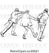 Vector Clip Art of Soldiers Apprehending a Guy by Prawny Vintage