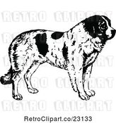 Vector Clip Art of St Bernard Dog in Profile by Prawny Vintage
