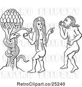 Vector Clip Art of Temptation of Adam and Eve by Prawny Vintage