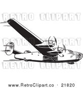 Vector Clipart of a Retro Airplane by BestVector
