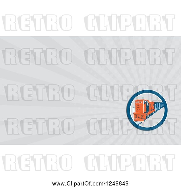 Clip Art of Diesel Train and Ray Business Card Design