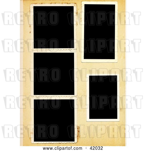 Clip Art of Retro Background of Blank Polaroid Pictures on an Aged Paper