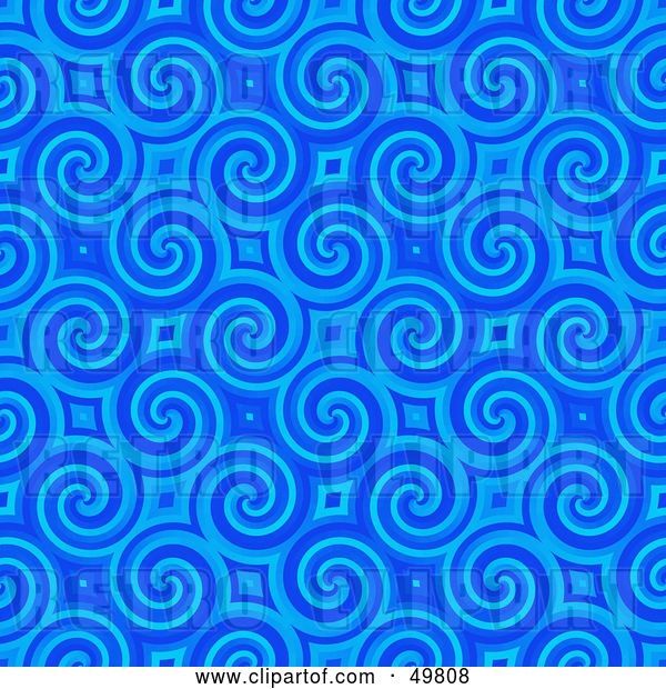Clip Art of Retro Bright Blue Spiral Background Pattern