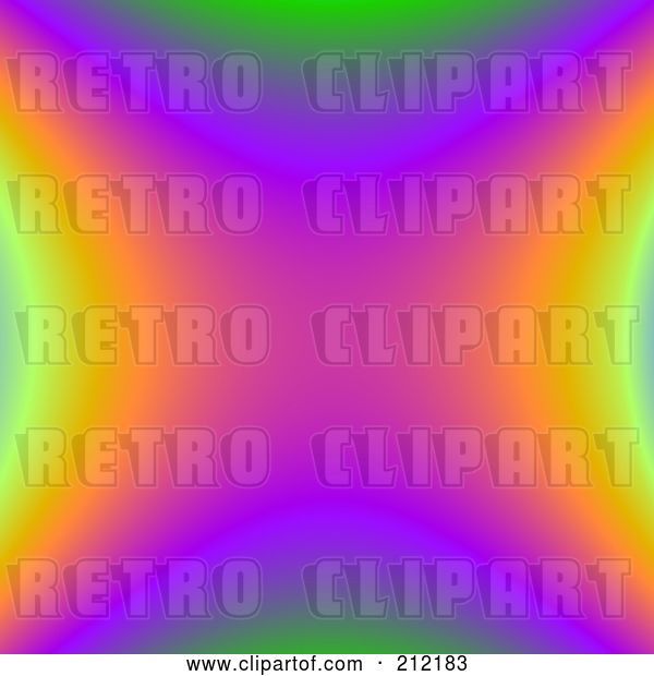 Clip Art of Retro Colorful Rainbow Fractal Background