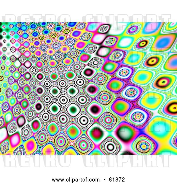 Clip Art of Retro Colorful Styled Patterned Tile Background
