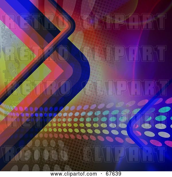 Clip Art of Retro Corners on a Colorful Background with Dots