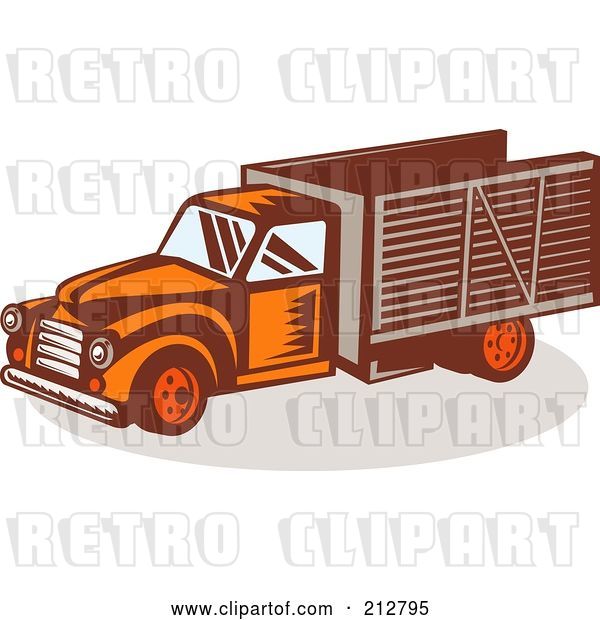 Clip Art of Retro Delivery Truck
