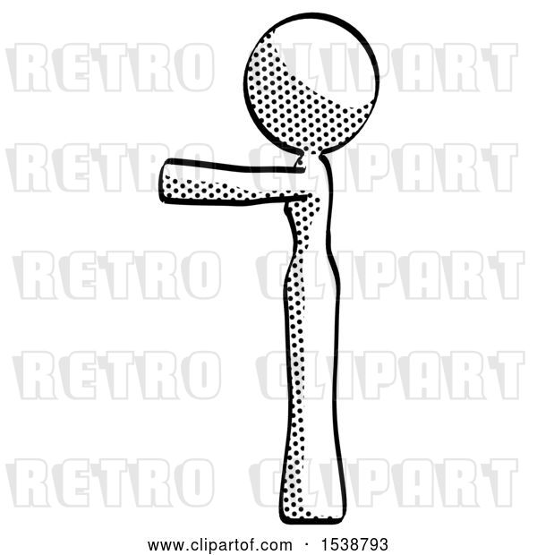 Clip Art of Retro Design Mascot Lady Pointing Left