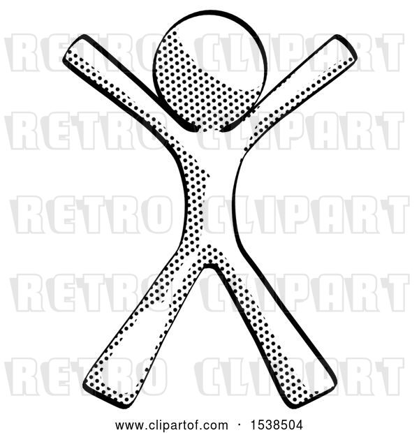 Clip Art of Retro Guy Jumping or Flailing
