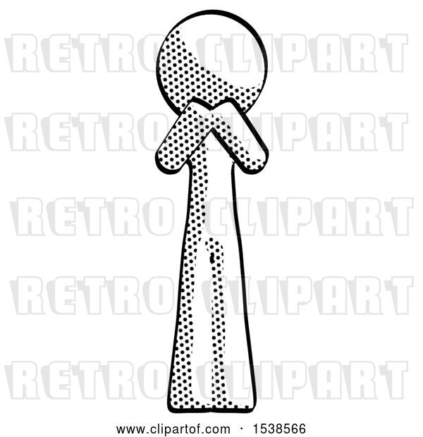 Clip Art of Retro Guy Laugh, Giggle, or Gasp Pose