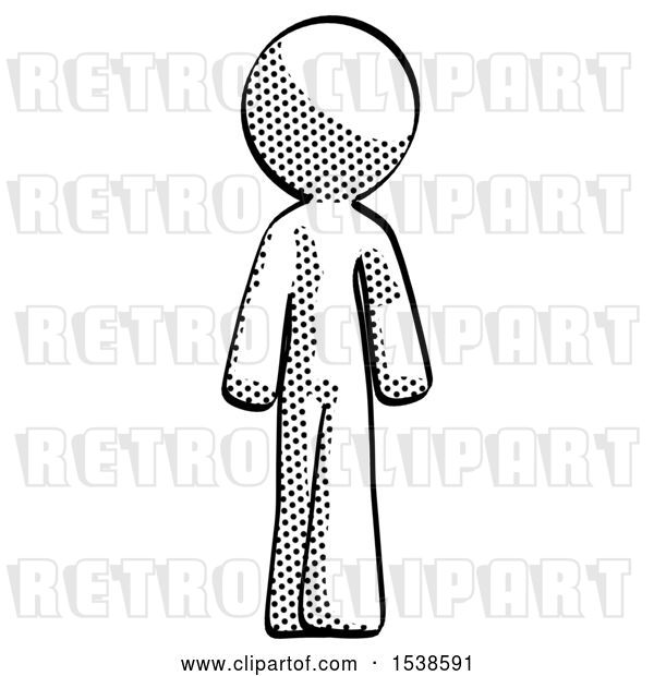 Clip Art of Retro Guy Walking Front View