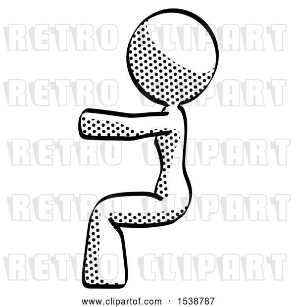 Clip Art of Retro Lady in Sitting or Driving Position