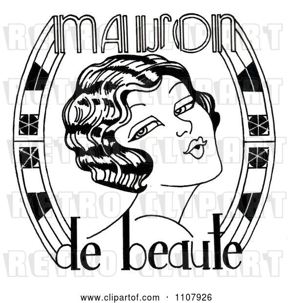 Clip Art of Retro Maison De Beaute Lady