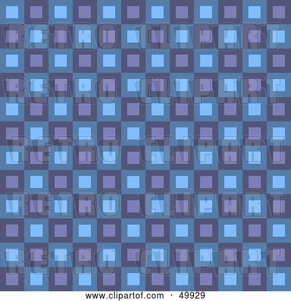 Clip Art of Retro Purple and Blue Square Patterned Background