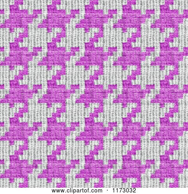 Clip Art of Retro Seamless Pink and White Houndstooth Pattern