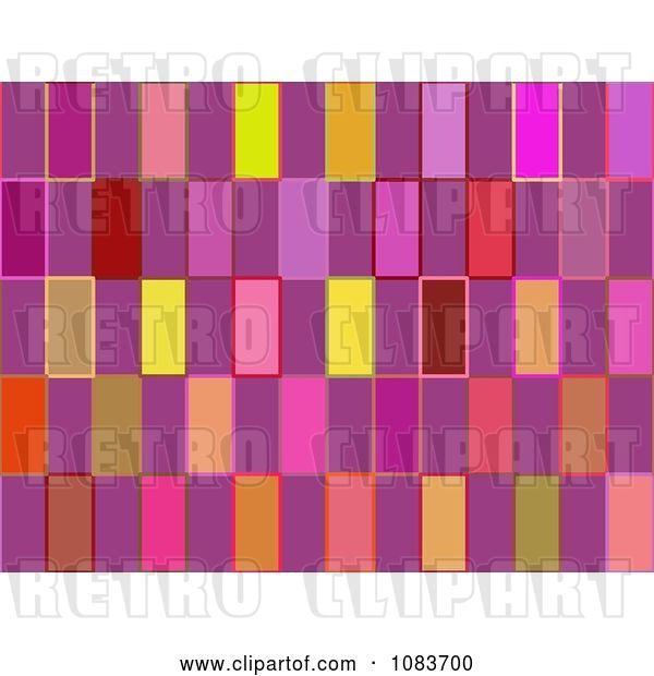Clip Art of Retro Seamless Pink Rectangle Pattern Background