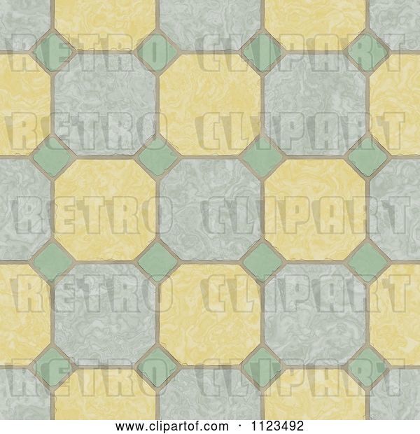 Clip Art of Retro Seamless Tile Floor Texture Background Pattern