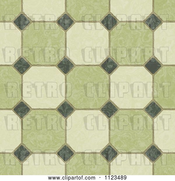 Clip Art of Retro Seamless Tile Floor Texture Background Pattern