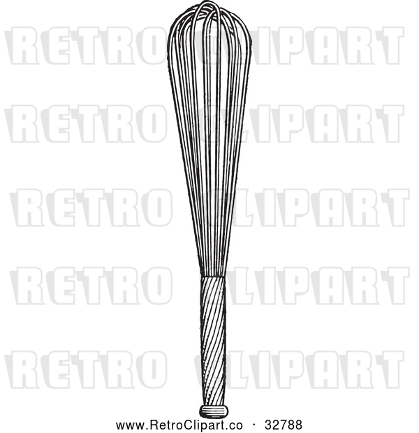 Clipart of a Retro Egg Whisk