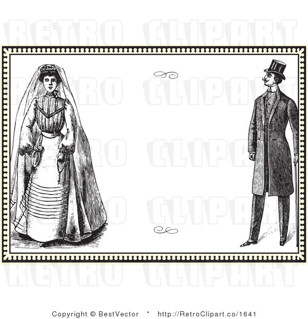 Royalty free vector clip art illustration of a wedding couple